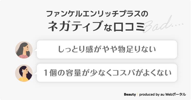 ファンケルエンリッチプラスの悪い口コミのまとめ