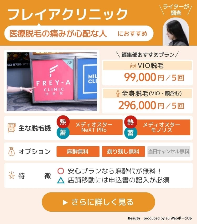 医療脱毛がおすすめのフレイアクリニック