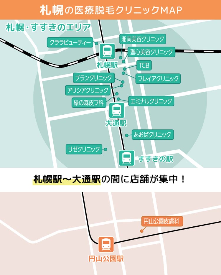 札幌の医療脱毛クリニックMAP