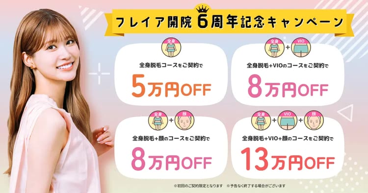フレイアクリニック6周年記念キャンペーン