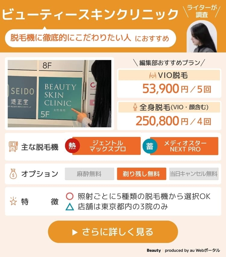 医療脱毛-おすすめ-ビューティースキンクリニック